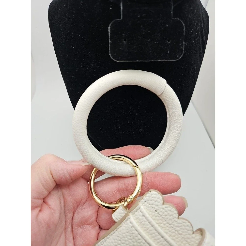 Nanette Lepore Hands-Free Bracelet Wallet Cardholder Keyholder White